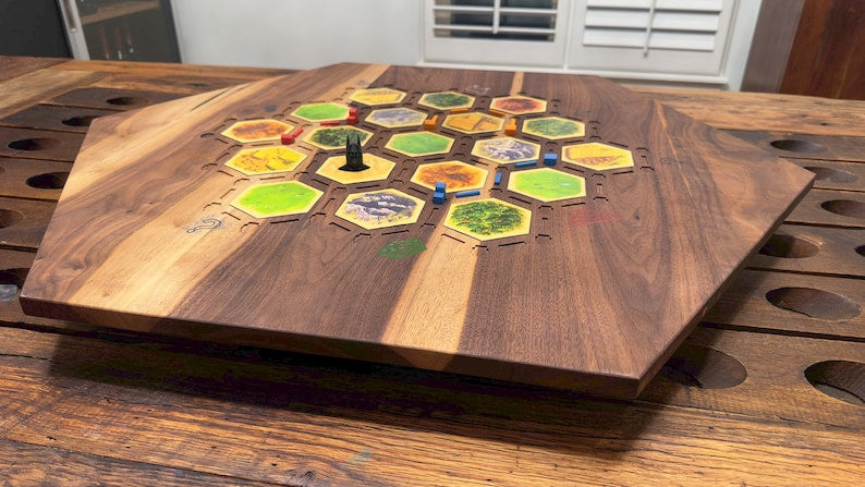 Walnut Catan Board — Heirloom Inlay