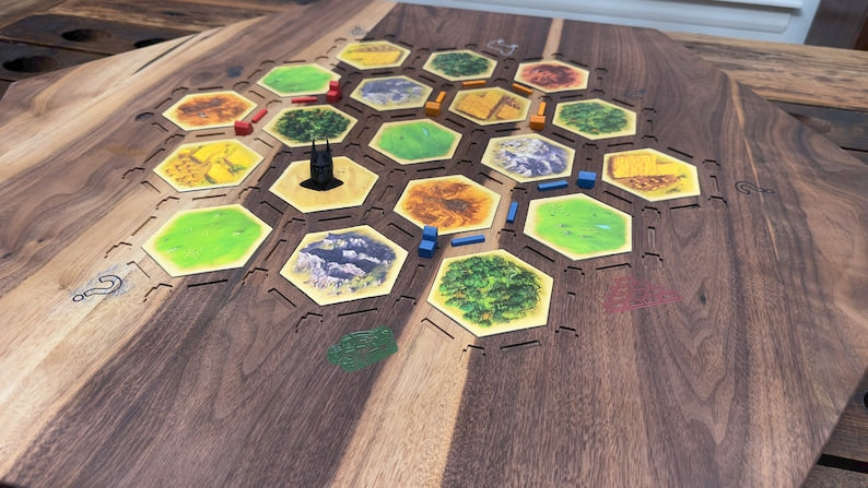 Walnut Catan Board — Heirloom Inlay