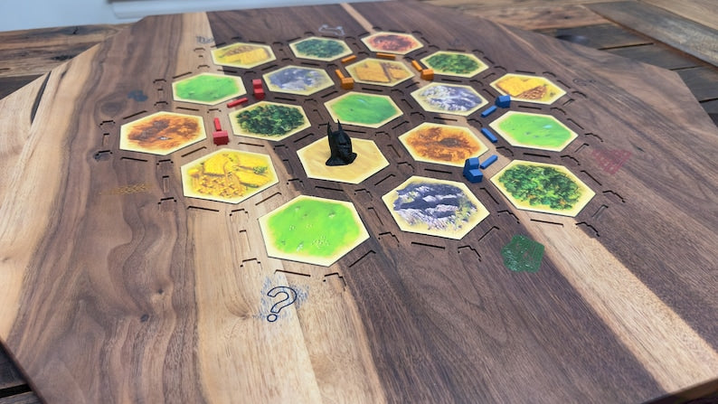 Walnut Catan Board — Heirloom Inlay