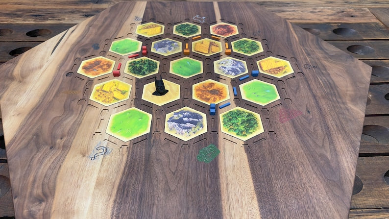 Walnut Catan Board — Heirloom Inlay
