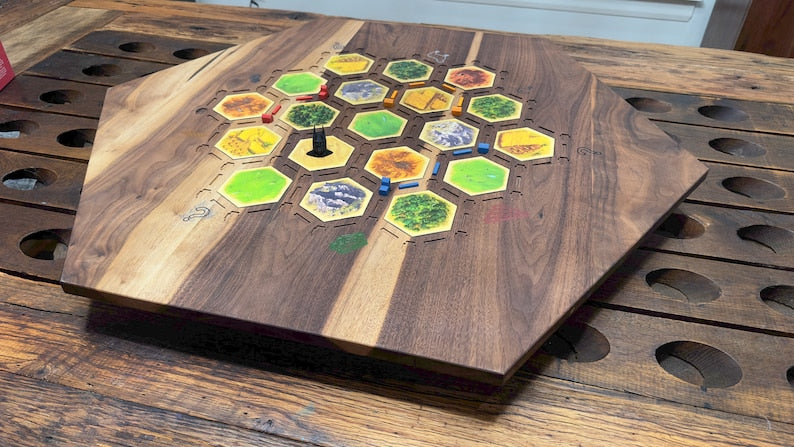 Walnut Catan Board — Heirloom Inlay