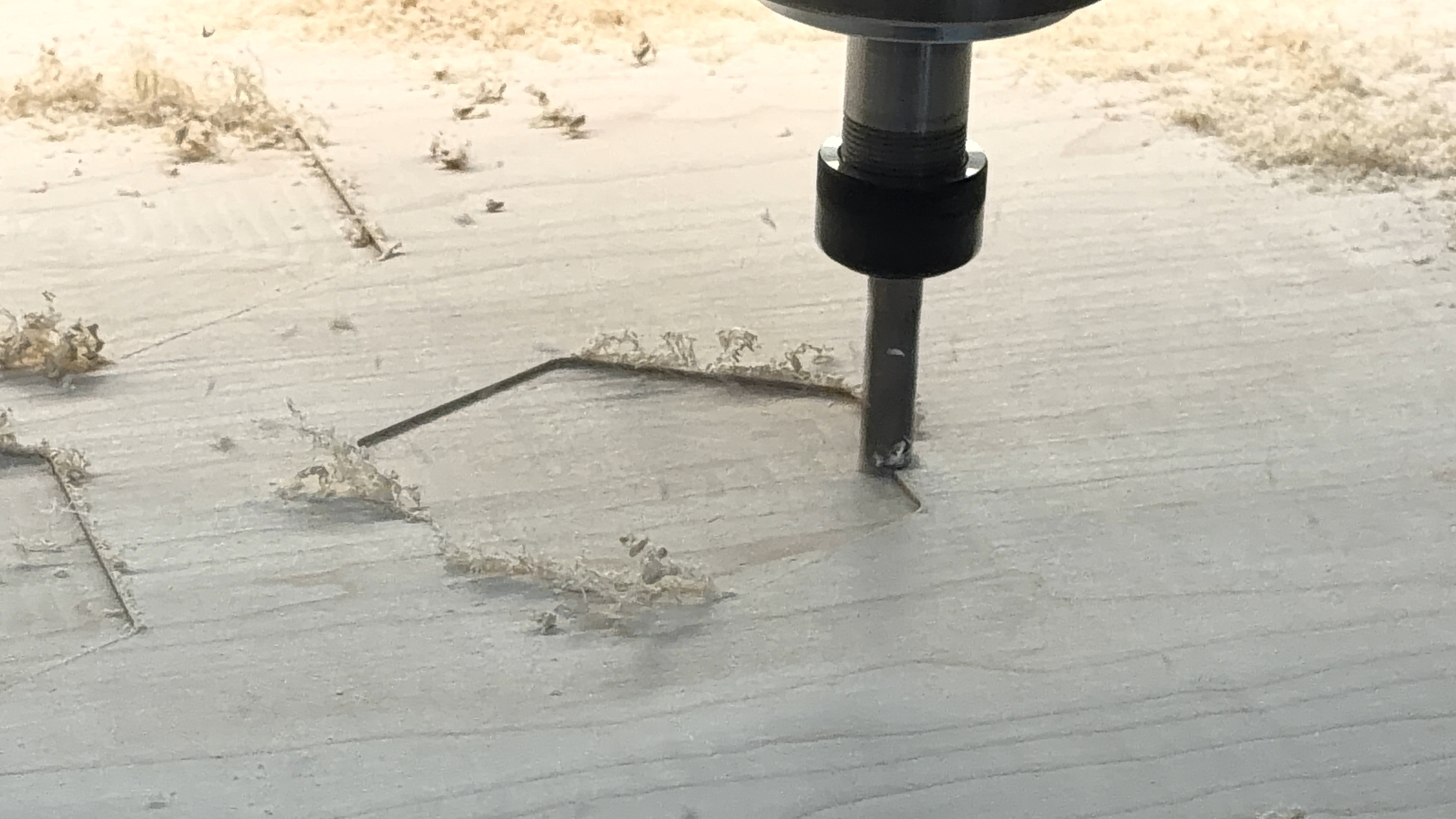 CNC cutting hex tile pocket — patent-pending inlay precision
